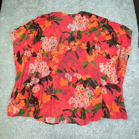 Show Me Your Mumu Peta Tunic Coral Orange Mai Tai Oversized Womens Large - Picture 3 of 9